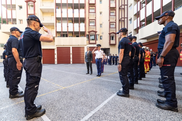 Le Conseiller de Gouvernement - Ministre de l'Intérieur visite le Corps des Sapeurs-Pompiers